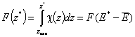 int. distr. function F(z), where z(F)=E(F)-Eav