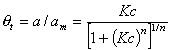 Tóth (T) isotherm (GL: m = 1, 0 < n ≤ 1)
